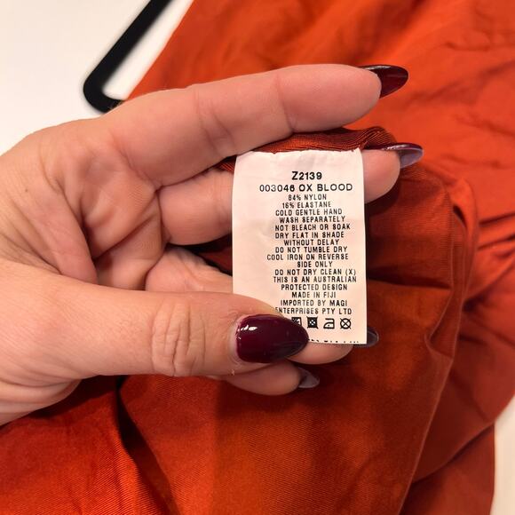 Kookai Burnt Orange Scoop Neck Bodycon Midi Dress Size 2 - Picture 5 of 8